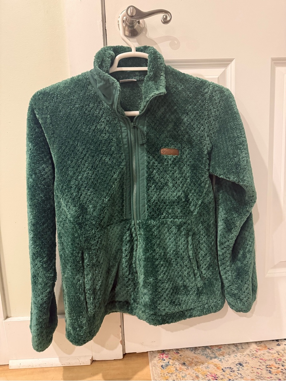 Columbia Forest Green Sherpa Fleece Half Zip Pullover Jacket Medium